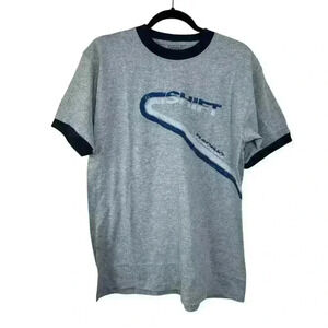 Vintage 90's Shift Motorsports Gray w/Brand text on front & back NWT Tee Shirt M
